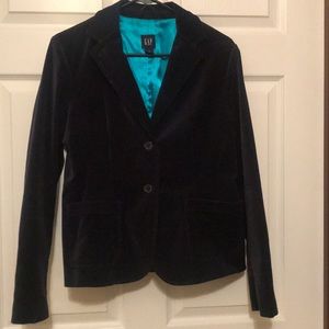 Faux velvet blazer